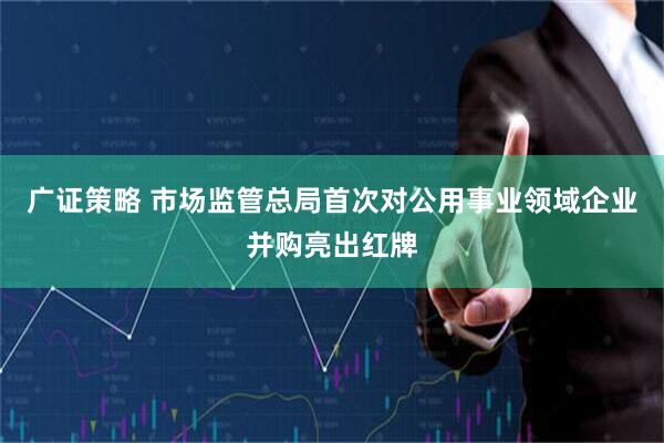 广证策略 市场监管总局首次对公用事业领域企业并购亮出红牌